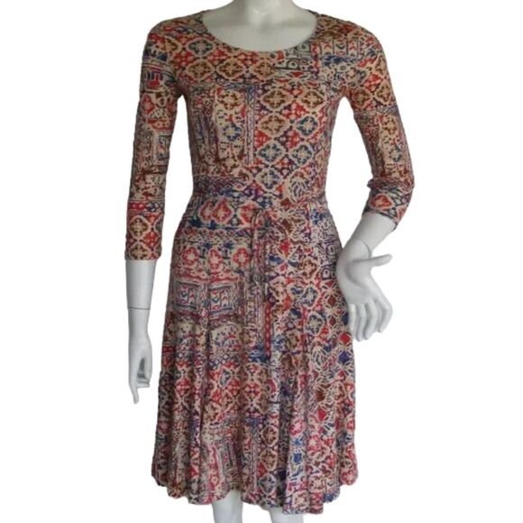 LRL Dress, XS, Skater, 3/4 sleeves, Cotton, String/Sash belt, casual - Picture 8 of 12